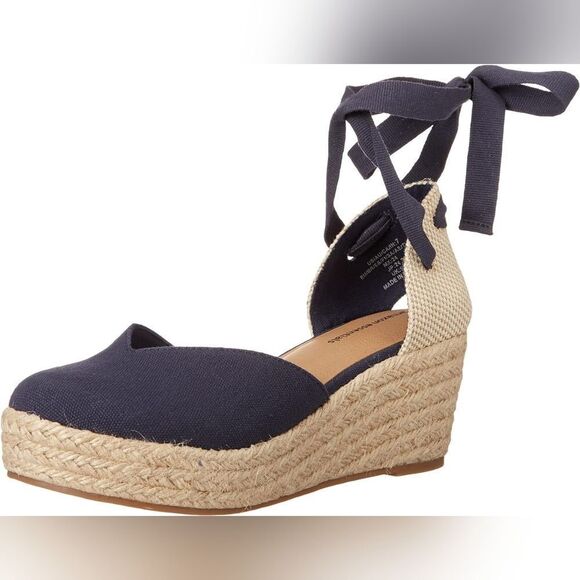 (61-3731)  Amazon Essentials Women's Mid Wedge Espadrille Sz 5.5 - Picture 1 of 9